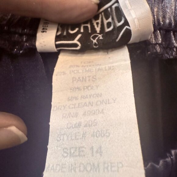 Silver Sequin 2-Piece Pant Jacket Top Set – Size 14 R&M Richards  By Karen Wong - Picture 9 of 11